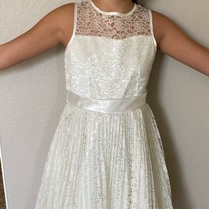 Girls Ivory party dress